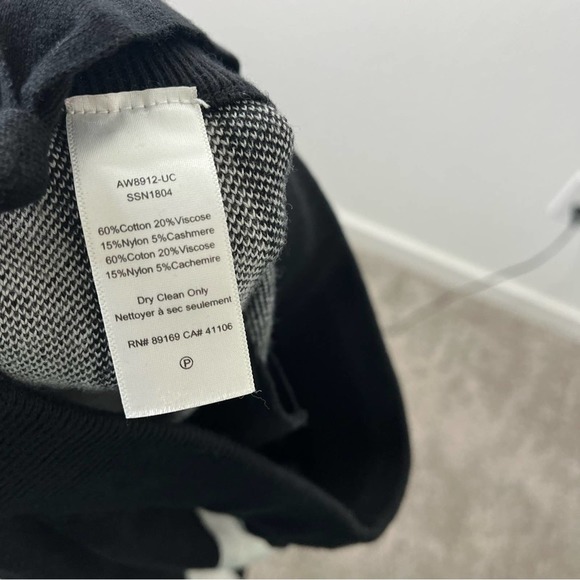 ATM Black Tuxedo Stripe Cashmere Blend Knit Pants Womens Size XS - Picture 8 of 9